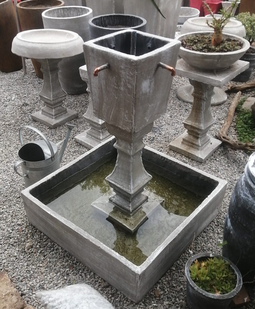 Curved Square Pond and Fountain Pedestal